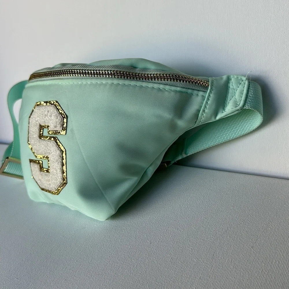 rags & riches Trillion THE FANNY bum bag in MINT with the letter S